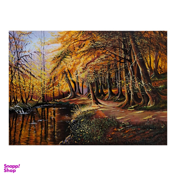 تابلو نقاشی رنگ روغن طرح پاییز کد 420