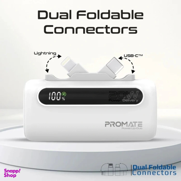 پاوربانک پرومیت مدل POWERUP-DUO ظرفیت 5000 میلی‌ آمپر ساعت