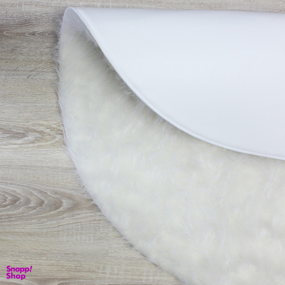 فرش ماشینی شاران هوم طرح خز پرز بلند مدل اسفنج دار زمینه سفید