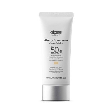 کرم ضد آفتاب اتمی مدل Sunscreen SPF50+ رنگ بژ طبیعی حجم 60 میلی‌ لیتر