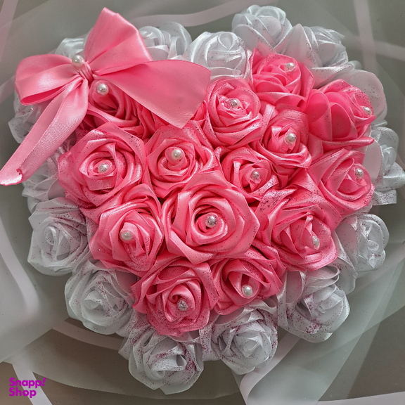 دسته گل مصنوعی طرح قلب مدل عروس