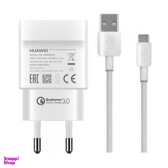 شارژر دیواری هوآوی (Huawei) مدل Hw-059200Ehq به همراه کابل تبدیل Micro USB