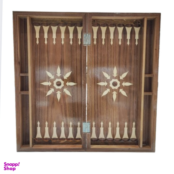 تخته نرد و شطرنج گردو منبت سایز بزرگ کد G1030