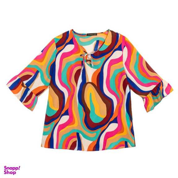 بلوز آستین سه ربع زنانه برنس مدل 40108 رنگ صورتی