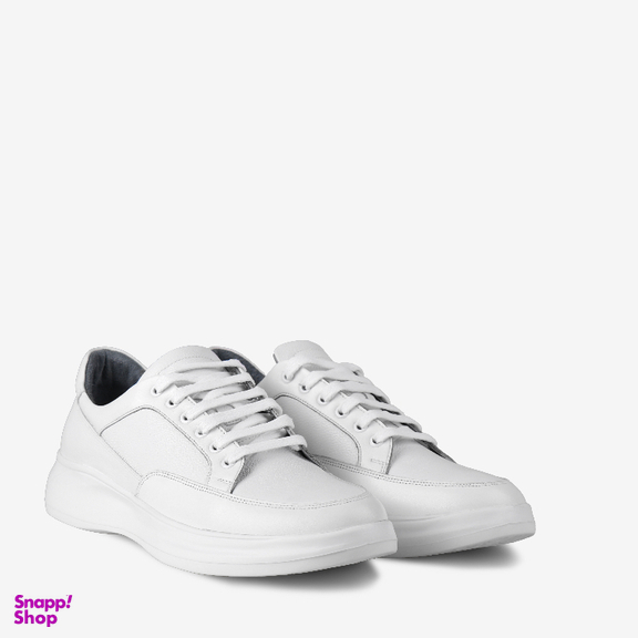 کفش اسنیکر چرم طبیعی مردانه مونو کد J5530-095 رنگ سفید