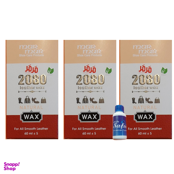 واکس براق کننده بی رنگ مرمر مدل 2080 به همراه پودر بوگیر کفش