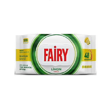 دستمال مرطوب چند منظوره فیری مدل Limon بسته 100 عددی