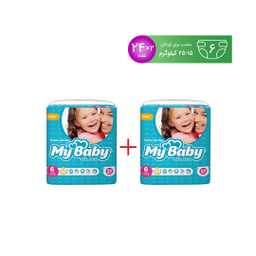 پوشک مای بیبی My Baby مدل 001 سایز 6 بسته 24 عددی مجموعه 2 عددی