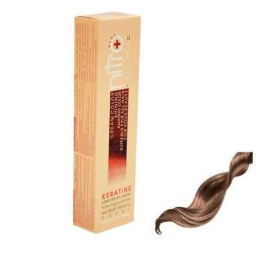 رنگ مو نیترو پلاس سری Keratine شماره 8.53 حجم 100 میلی لیتر رنگ بلوند کاکائویی خیلی روشن