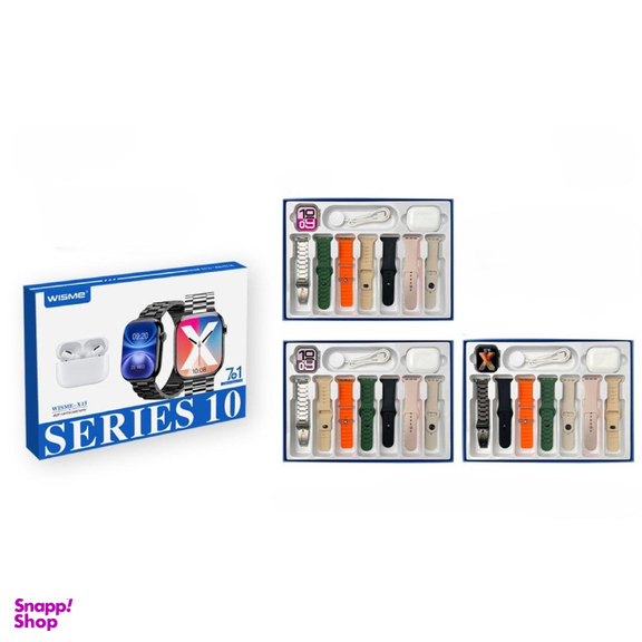 ساعت هوشمند ویسمی مدل wisme-x15 سایز 45 میلی متر به همراه بند سیلیکونی و هدفون