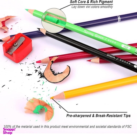 مداد رنگی 520 رنگ جعبه فلزی کالور طرح لاکپشت کد K520