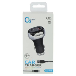 شارژر فندکی اکسیژن مدل AC-05 به همراه کابل USB Type-C