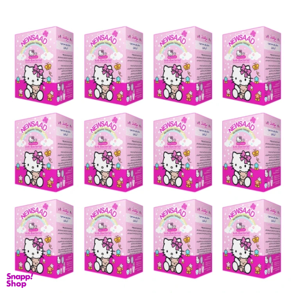 دستمال مرطوب کودک نیوساد مدل girl 012 مجموعه ۱۲ بسته 12 عددی