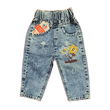 شلوار جین دخترانه امید مدل مام استایل