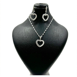 نیم ست نقره زنانه گیرا مدل قلب کد G988