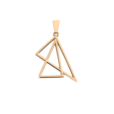 پلاک گردنبند طلا 18 عیار زنانه پانسی طرح مثلث مدل Pe522