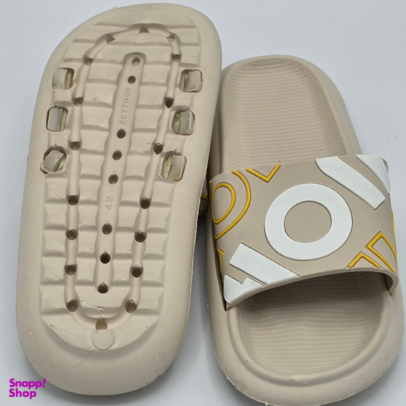 دمپایی مردانه زیتون مدل ام او کد 0616 رنگ کرم