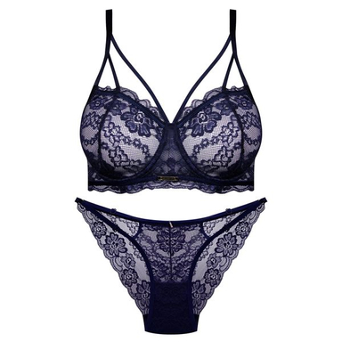 ست شورت و سوتین زنانه ماییلدا مدل فنردار گیپوری کد 4691-8585 رنگ سرمه ای