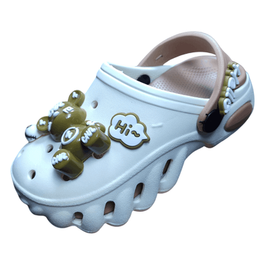 دمپایی و صندل بچگانه زیتون مدل فلای رنگ سفید و قهوه ای