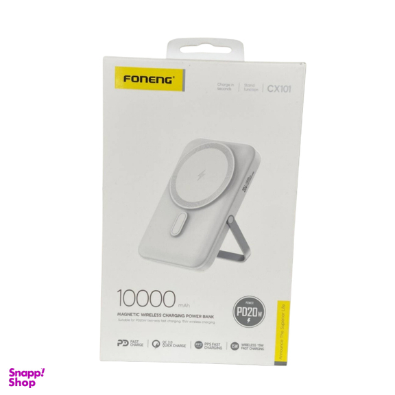 پاوربانک بی سیم استندشو فوننگ کد CX101 ظرفیت 10000 میلی‌ آمپر ساعت