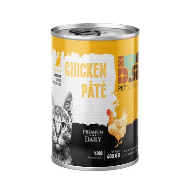 کنسرو غذای گربه بالغ دی پی اس مدل پته طعم مرغ وزن ۴۰۰ گرم