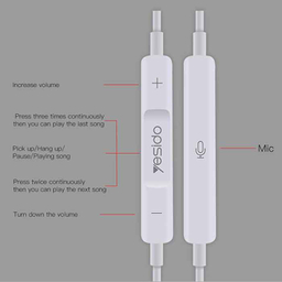 هندزفری سیم دار یسیدو مدل YH09