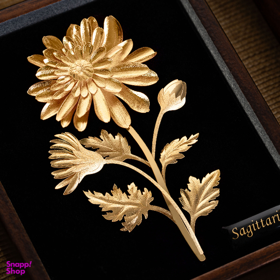 تابلو ورق طلا الون طرح گل داوودی