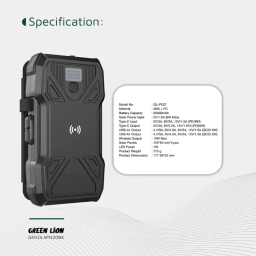 پاوربانک خورشیدی 5 پنل گرین لاین مدل PD20W GL-PX27 ظرفیت 20000 میلی‌ آمپر ساعت