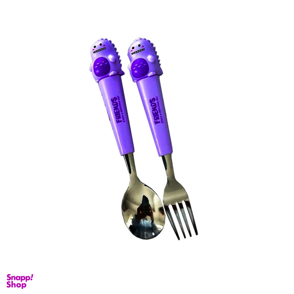 قاشق و چنگال کودک مدل عروسکی طرح دایناسور