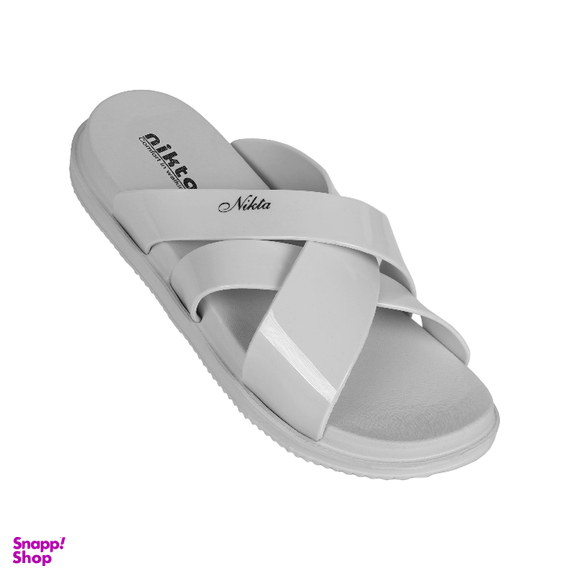 دمپایی زنانه نیکتا مدل رز رنگ طوسی