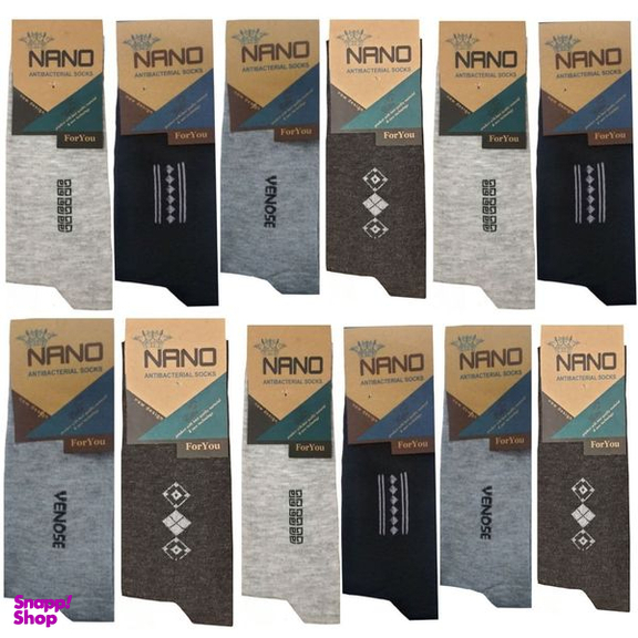 جوراب مردانه مدل نانو نخی اسپرت ساق بلند بسته 12 عددی