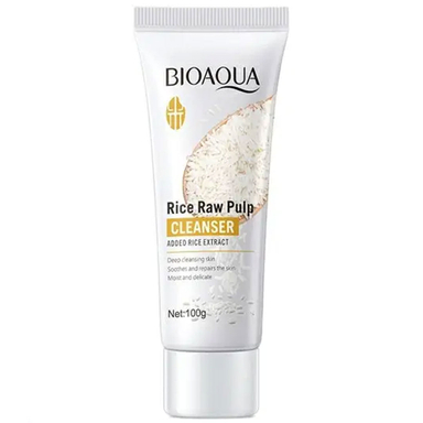 فوم شستشو صورت بایو آکوا مدل برنج حجم 100 میلی لیتر