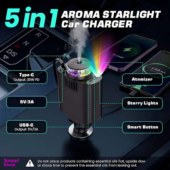 شارژر فندکی 5 کاره مدل استارلایت