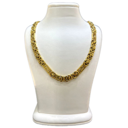 گردنبند استیل مردانه بیزانس کد 02 رنگ طلایی