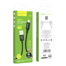 کابل دیتا USB به Lightning هوکو مدل X89 طول 1 متر