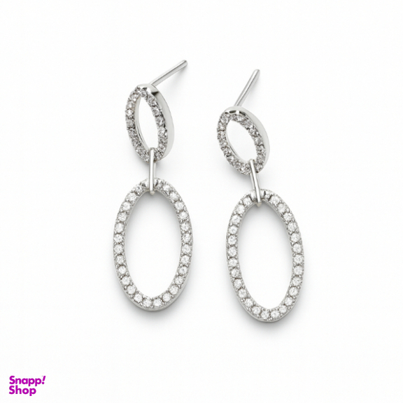 گوشواره نقره زنانه مدل بیضی کد 136677