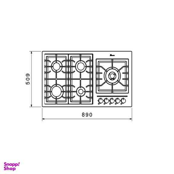 اجاق گاز صفحه ای بیمکث مدل 0013