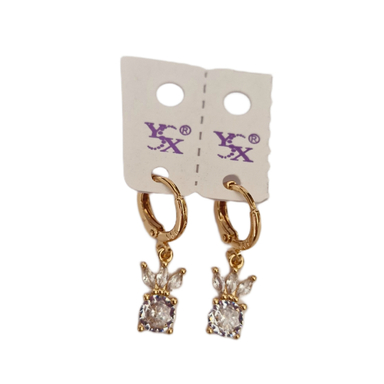 گوشواره دخترانه نگین دار وای اس ایکس کد 58