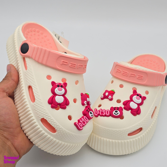 صندل بچگانه پاپا مدل کراکس کد 5863 رنگ کرم قرمز