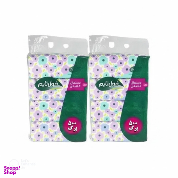 دستمال کاغذی 500 برگ فول تایم مدل اقتصادی بسته 8 عددی