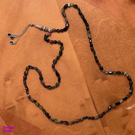 تسبیح نقره گالری ظهیرالدینی مدل تورمالین کد TOR-101-01