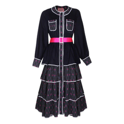 مانتو زنانه گره استایل مدل موناکو رنگ سرمه ای