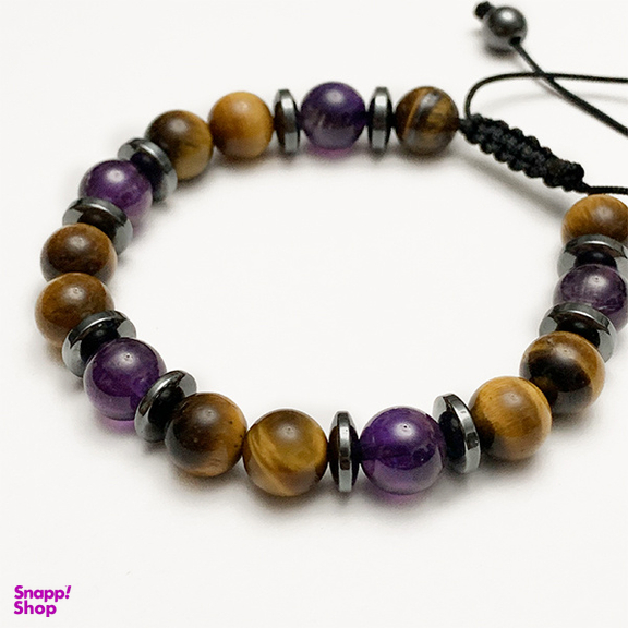 دستبند اسپرت مدل آمتیست و چشم ببر سورا کد B005