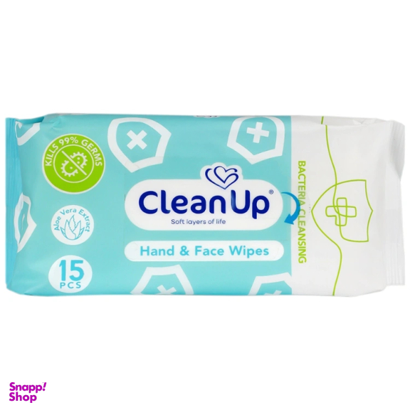 دستمال مرطوب کلین آپ مدل آنتی باکتریال بسته 15 عددی