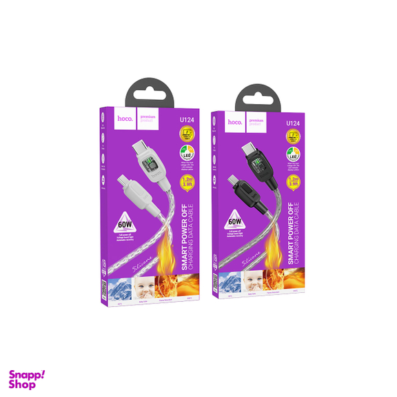 کابل USB-C هوکو مدل U124 60W طول 1.2 متر