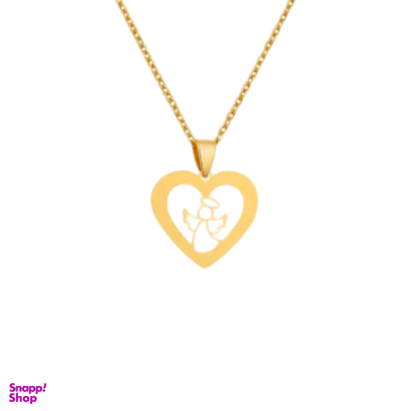 گردنبند طلا 18 عیار زنانه پانسی مدل قلب فرشته کد MG119