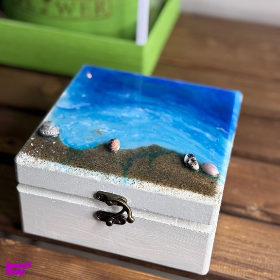 جعبه رزینی پیک آرت طرح دریا