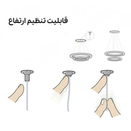 لوستر دو حلقه چشمه نور کد L6375/2BK