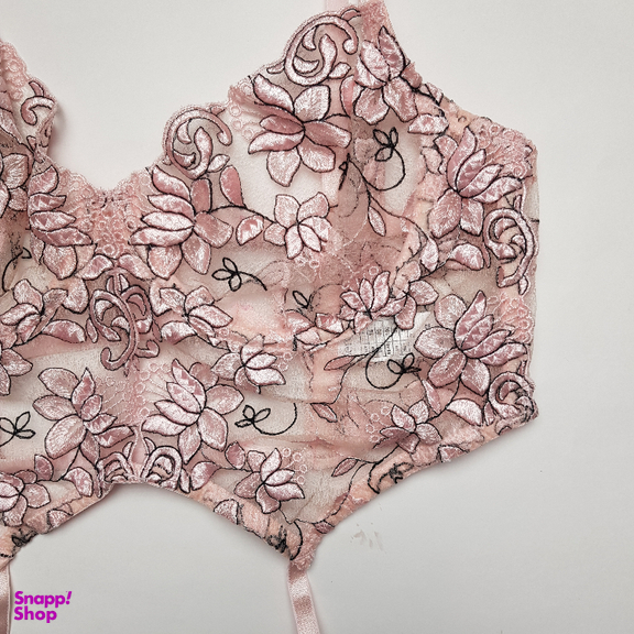 لباس خواب زنانه برتا مدل توری فنردار کد 2600EMP رنگ صورتی چرک