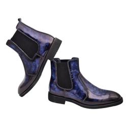 بوت مردانه چرم ریباری مدل X1 رنگ آبی لاجوردی